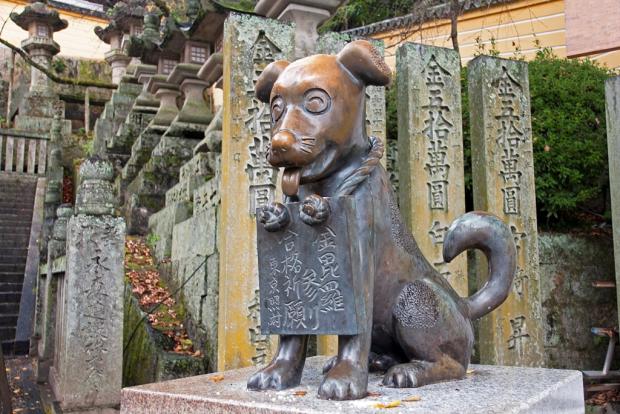 Памятник собаке в Японии