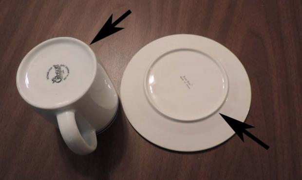 тарелка и кружка на столе