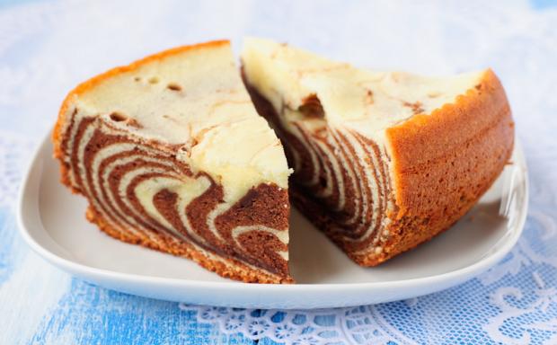 Two Pieces of Marble Cake (Zebra Cake)